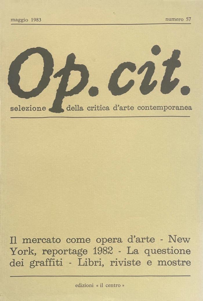 Op. cit. Selezione della critica d'arte contemporanea