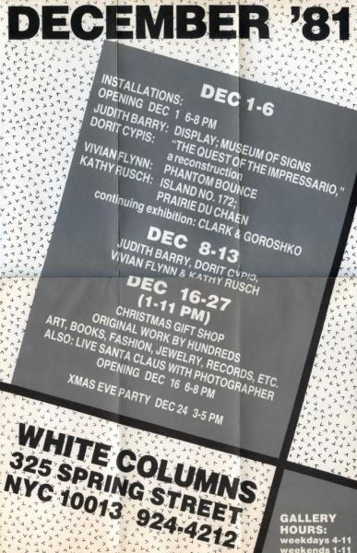 Poster December '81, White Columns, New York