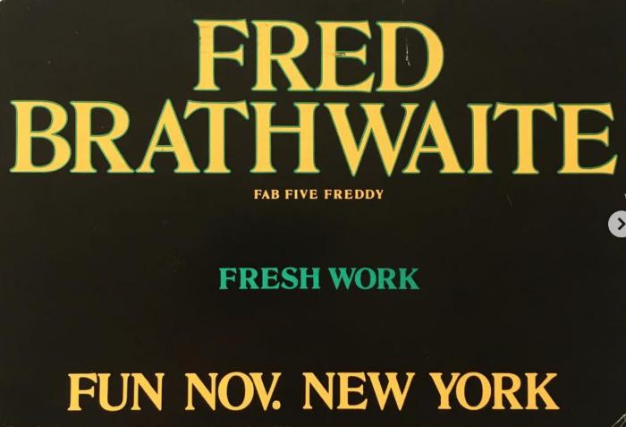 Card for Fred Brathwaite's exhibition at Fun Gallery, New York