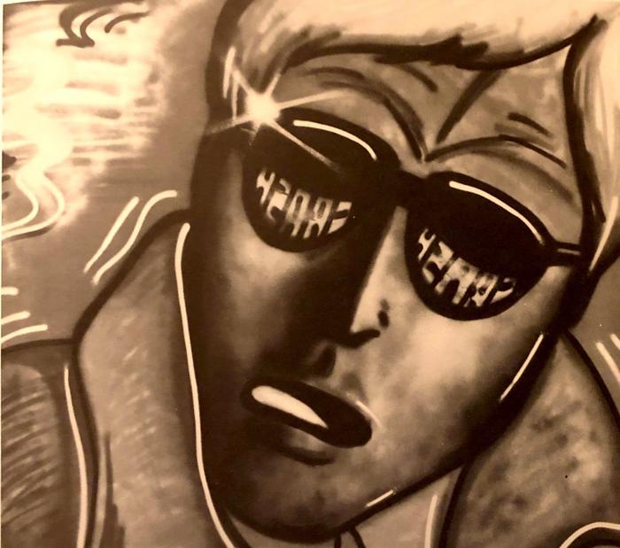 Head with Crashed Eyeglasses