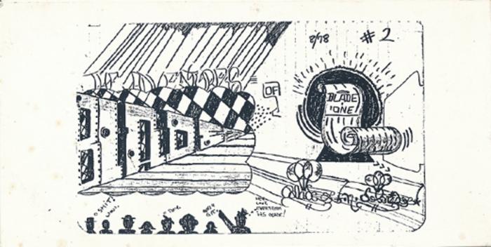 Card for Blade exhibition at Yaki Kornblit Gallery, Amsterdam