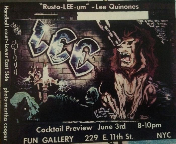 Card for Lee Quinones Rust-O-LEE-um exhibition at Fun Gallery, New York