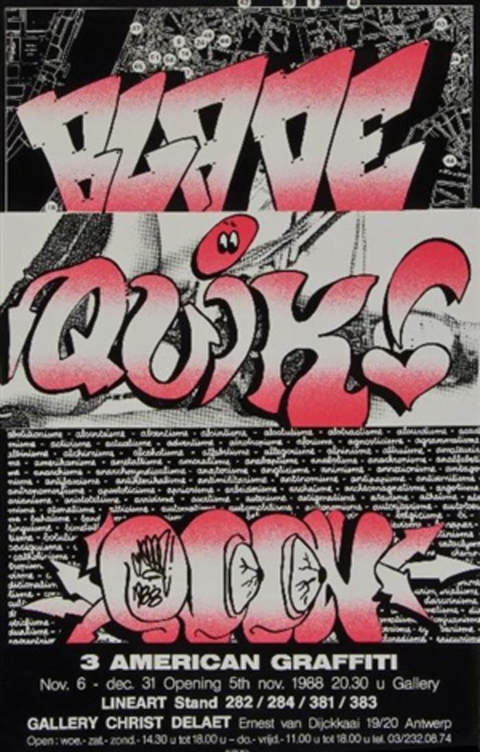 Poster of 3 American Graffiti exhibition at Gallery Christ Delaet, Antwerp