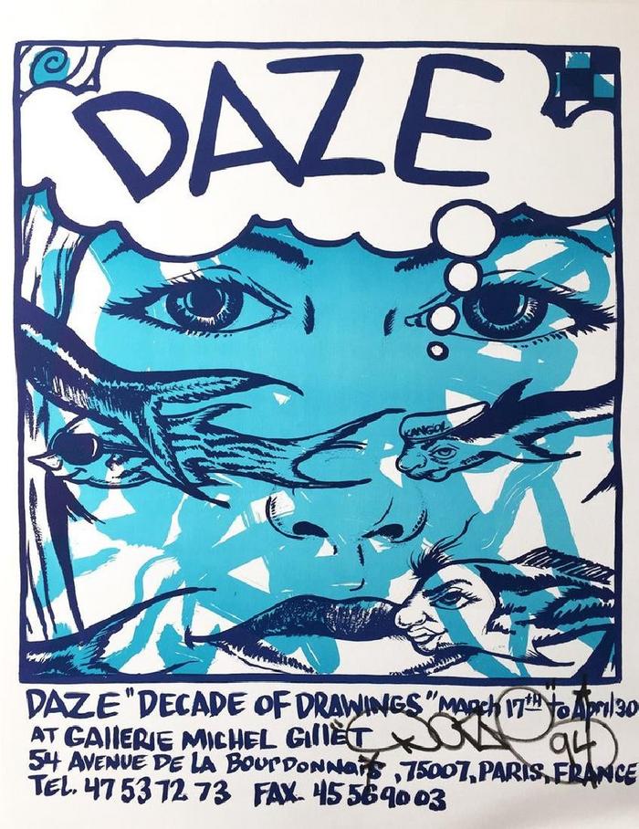 Poster of Daze Decade of Drawings' exhibition at Gallerie Michel Gillet, Paris
