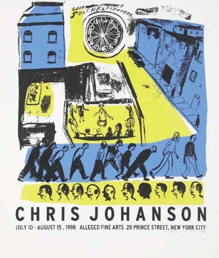 Poster of Chris Johanson's exhibition at the Alleged Gallery, New York
