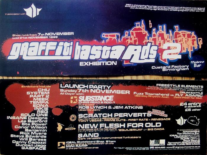 Flyer of Graffiti Bastards 2's exhibition, Birmingham
