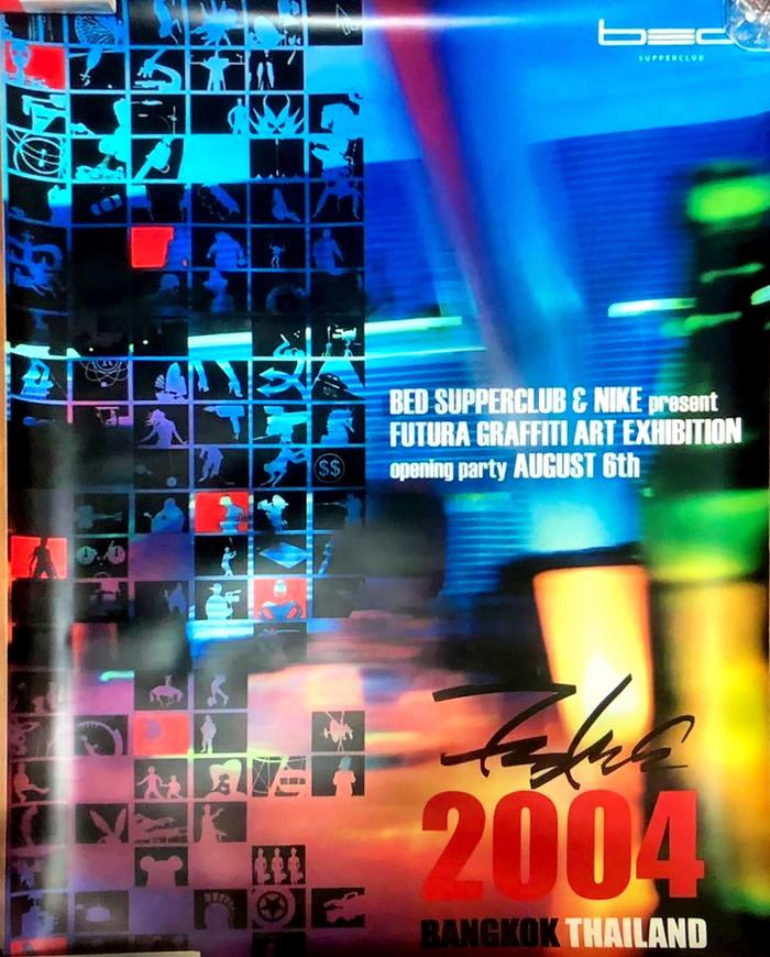Poster of Futura graffiti art exhibition at Bed Supperclub, Bangkok
