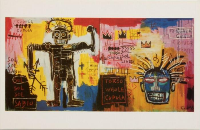 Card for Jean-Michel Basquiat’s exhibition at Tony Shafrazi Gallery, New York