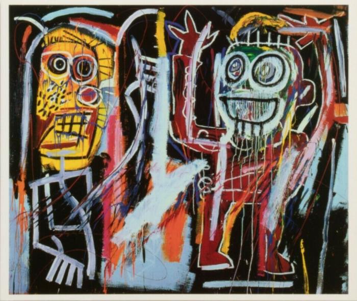 Card for Jean-Michel Basquiat A Tribute: Important Paintings, Drawings &amp; Objects at Tony Shafrazi Gallery, New York