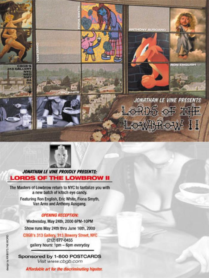Card of Lords of the Lowbrow II at CBGB Gallery, New York