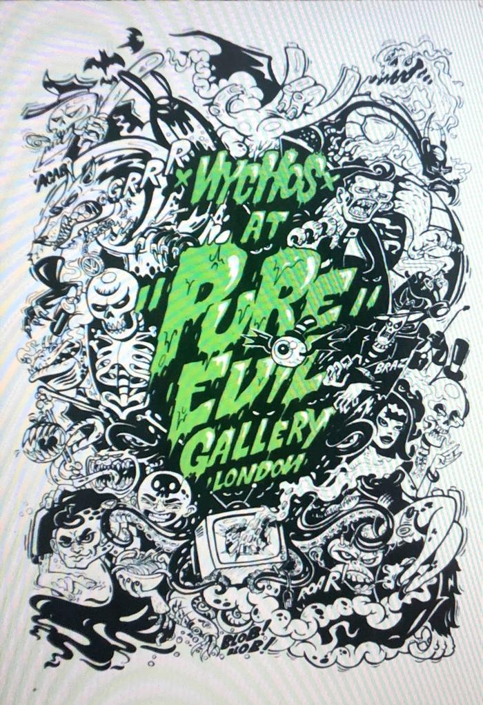 Card of Nychos Soloshow at Pure Evil Gallery, London
