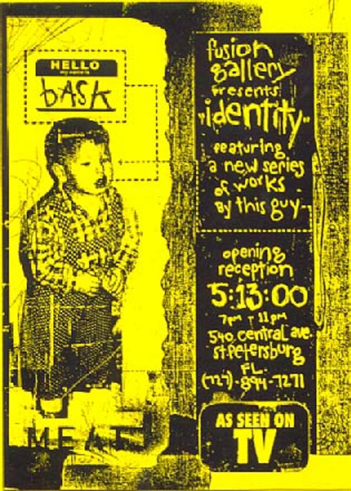 Card of Bask's Identity exhibition at Fusion Gallery, St Petersburg