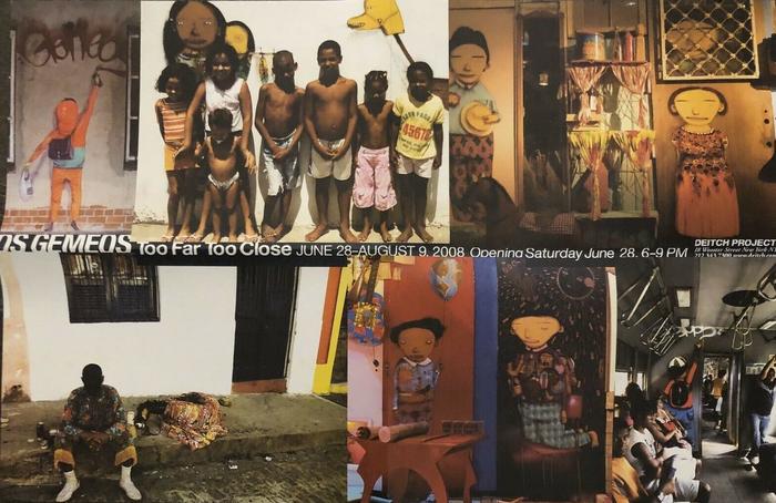 Poster of Os Gemeos' Too Far Too Close exhibition at Deitch Projects, New York