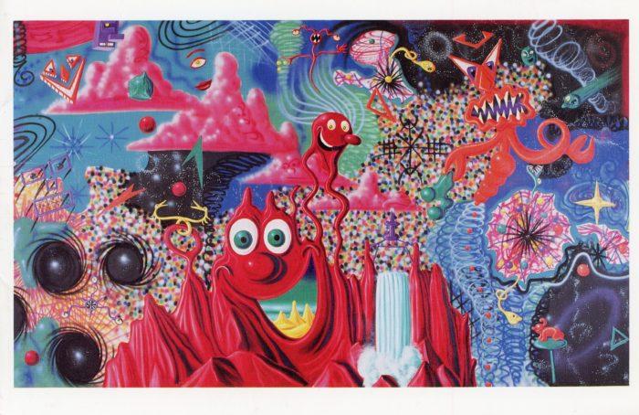 Card for Kenny Scharf’s exhibition at Tony Shafrazi Gallery, New York