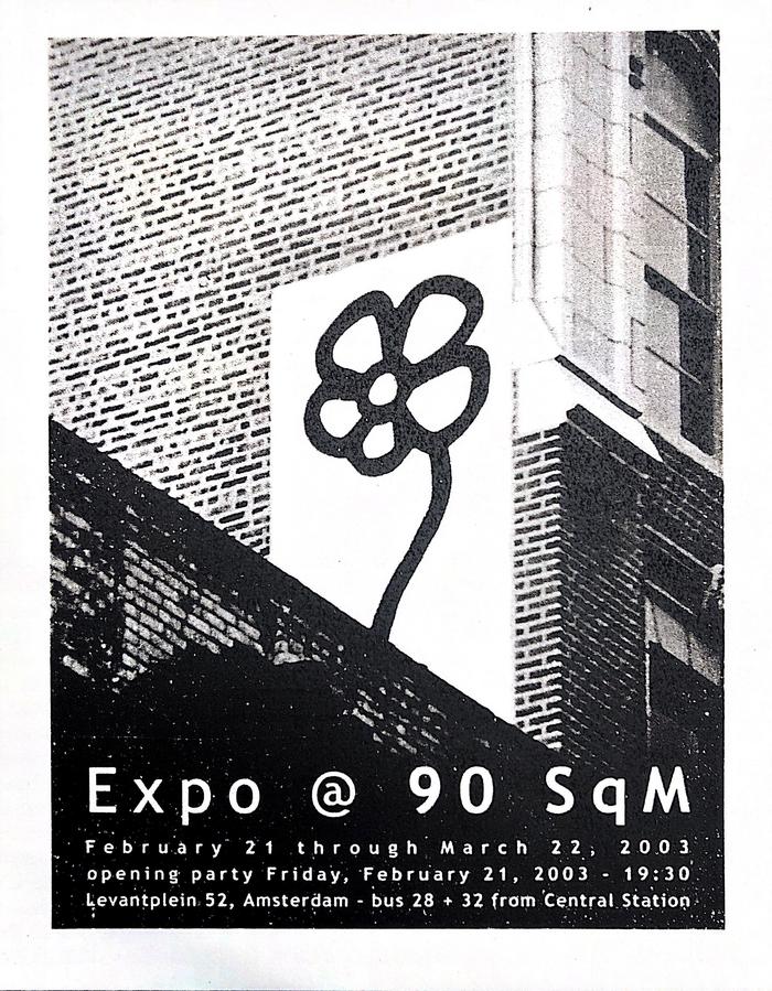 Card for The Flower Guy exhibition at 90 square meters, Amsterdam